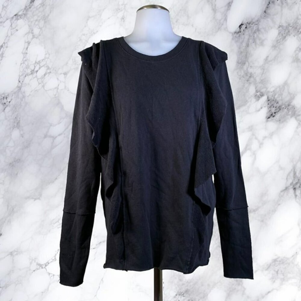 Goldie Ruffle Sweatshirt - Black - Picture 2 of 11